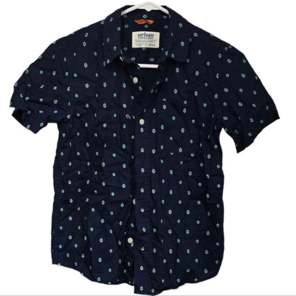 Urban Pipeline Max Wear Boys Blue Woven Button Down Front Casual Shirt Medium - Picture 7 of 7